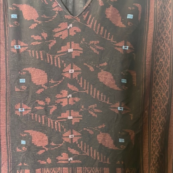 Lucky Brand Black Red Embellished Pleated Blouse - Picture 3 of 6